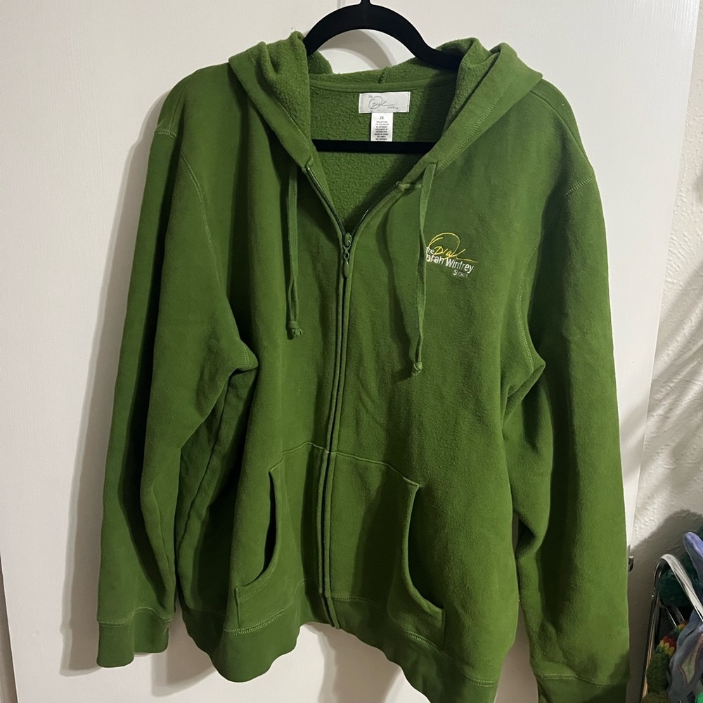 ❤️ 2X Oprah Winfrey Show Green women’s Hoodie sweatshirt - Picture 3 of 10